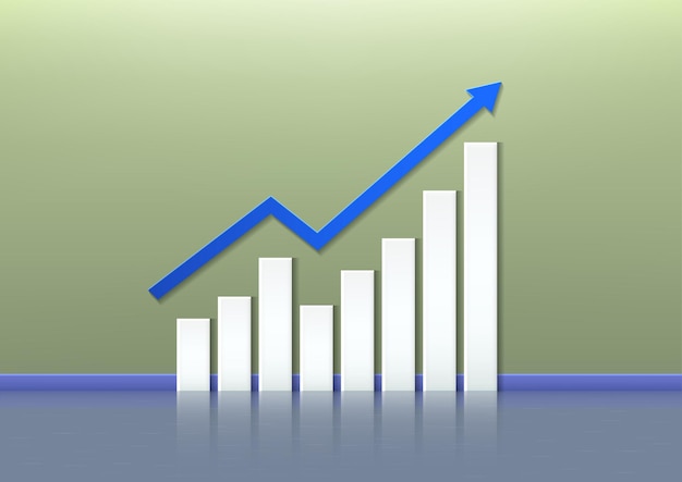 Business graph and chart in 3d style