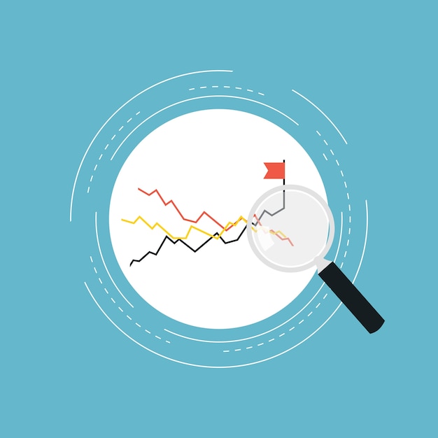  Business graph statistics flat vector illustration design