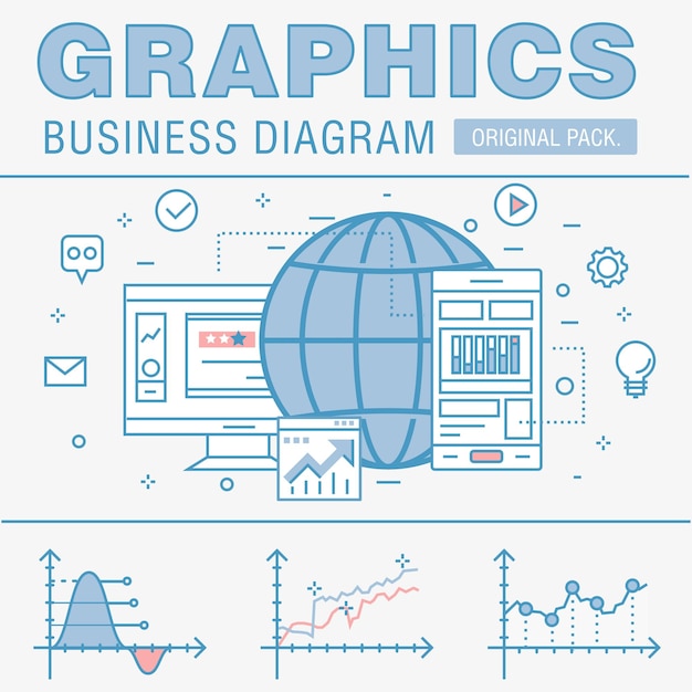 Business graphics of modern office industry