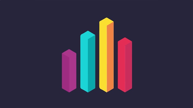 Vector business growth bar graph icon for success strategies and financial performance analysis