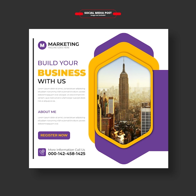 business growth social media instagram design template