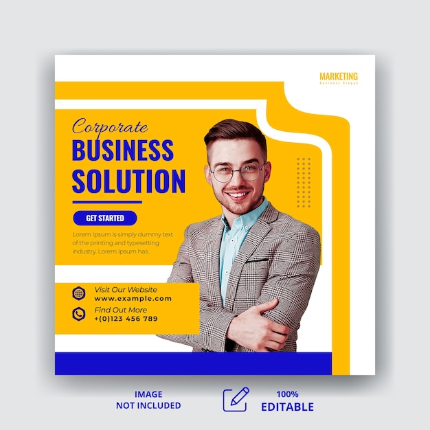 Business growth social media post design