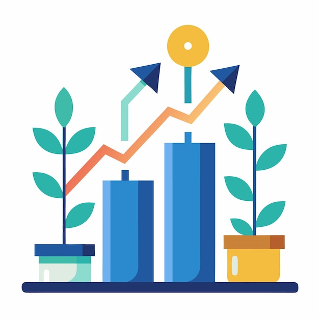 Vector business growth vector illustration