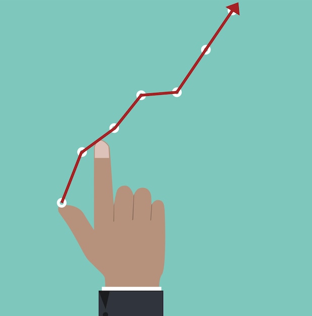 Business hand and increase graph chart,vector design