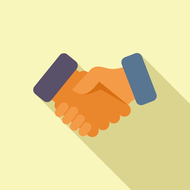 Business handshake icon flat vector Policy risk Accident security