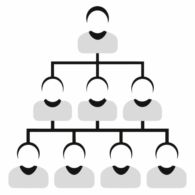 Vector business hierarchy structure organization chart