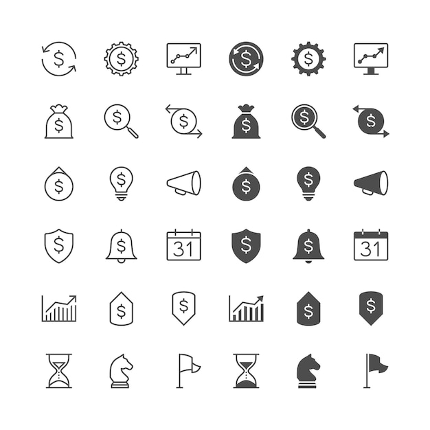 Business icons included normal and enable state