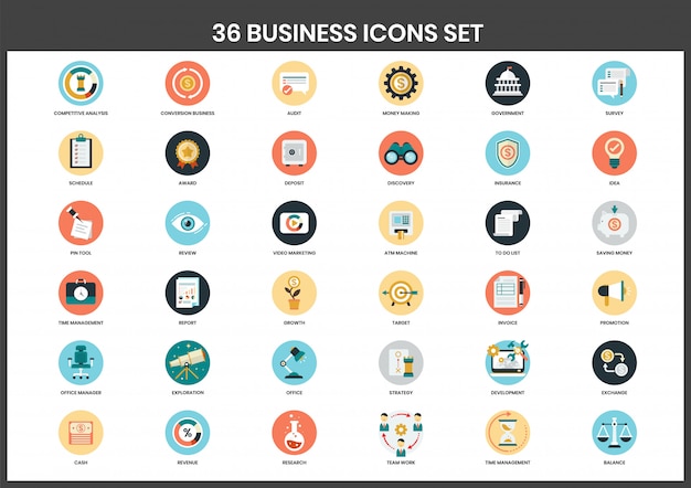 Business icons set for business