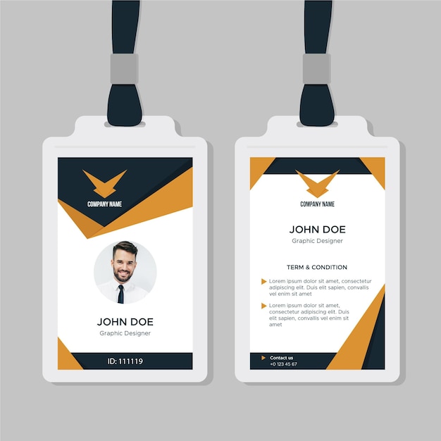 Business id card template with shapes