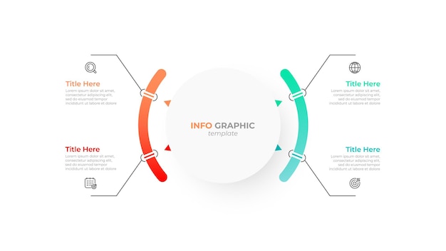 Business info graphic template Vector illustration 4 options