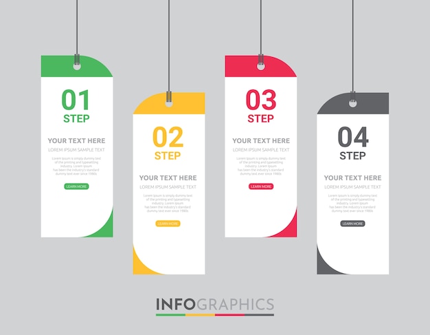 Business Info-graphic Template with 4 steps design.