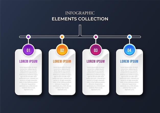 Business infographic design elements flowchart steps