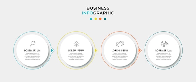 Business Infographic design template Vector with icons and 4 options or steps