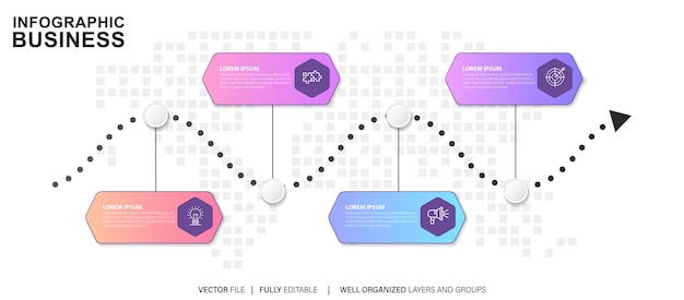 Vector business infographic design template vector with icons and 4 options or steps