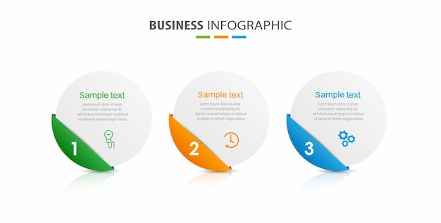 Business infographic design template with 3 options or steps