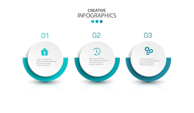 Business infographic design template with 3 options or steps