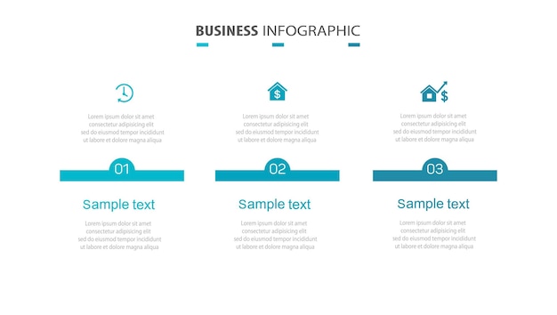 Business infographic design template with 3 options or steps