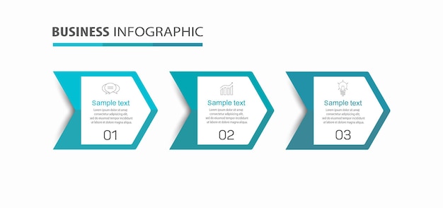 Business infographic design template with 3 options or steps