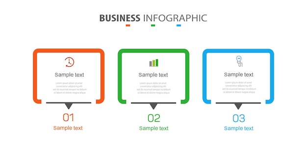 Business infographic design template with 3 options or steps