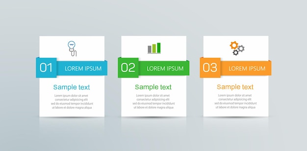 Business infographic design template with 3 options or steps