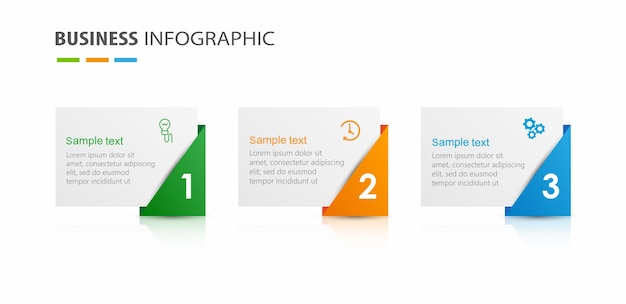 Business infographic design template with 3 options or steps