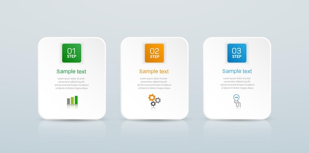 Business infographic design template with 3 options or steps