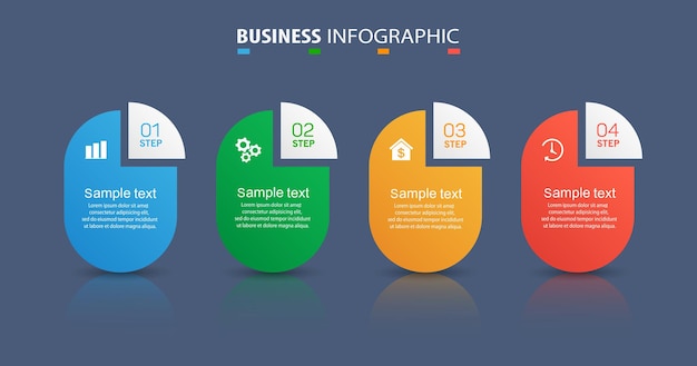 Business  infographic design template with 4 options or steps