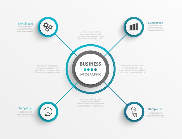 Business infographic design template with 4 options