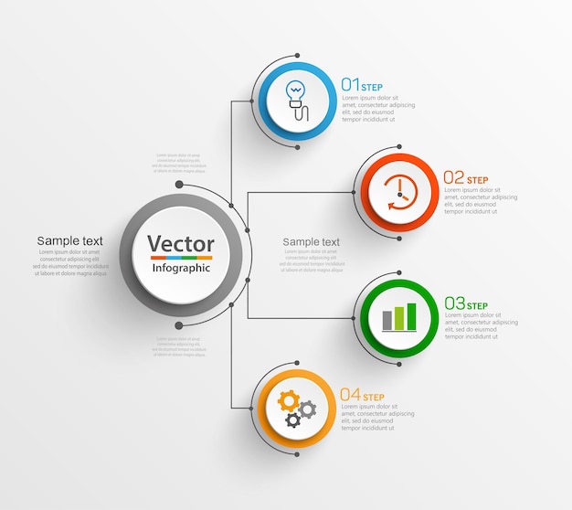 Business infographic design template with 4 options