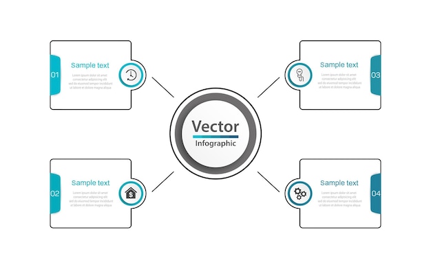 Vector business infographic design template with 4 options