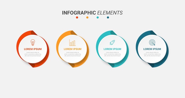 Business infographic design template with icons and 4 options or steps