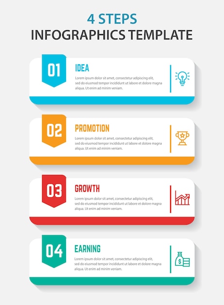 business infographic element template, step process template