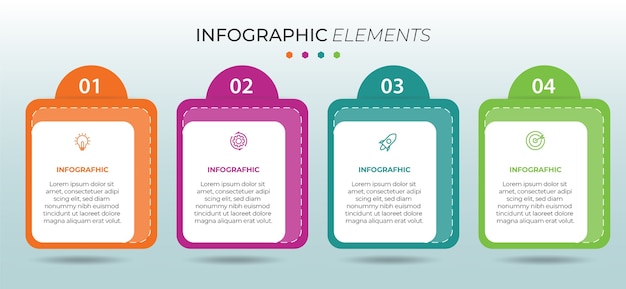 Business infographic element template with steps