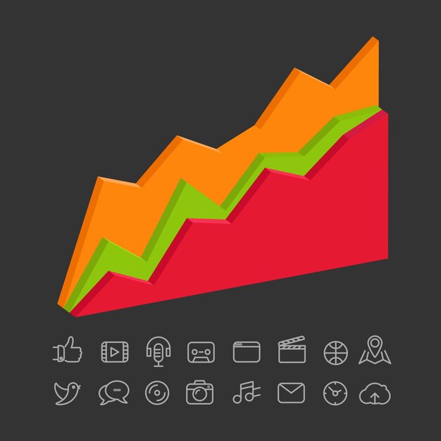 Business infographic elements illustration. Vector clip-art