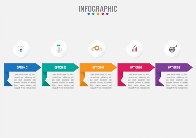 Business infographic labels template 