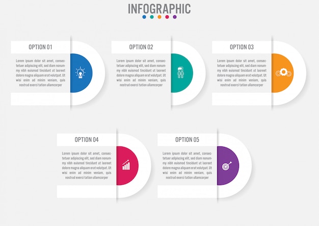 Business infographic labels template 