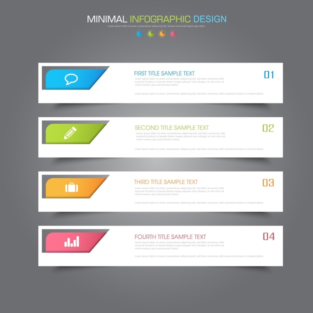 Business infographic template the concept is circle option step with full color icon can be used for diagram infograph chart business presentation or web Vector design element illustration