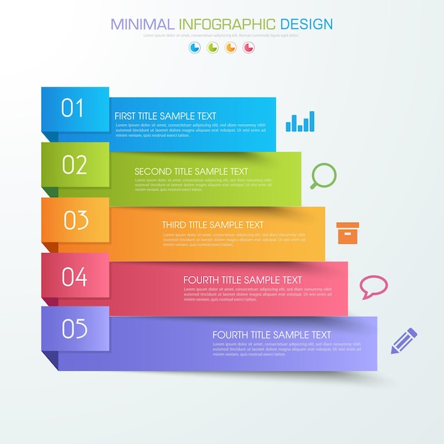 Business infographic template the concept is circle option step with full color icon can be used for diagram infograph chart business presentation or web Vector design element illustration