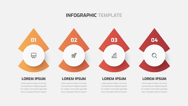 Business Infographic Template Creative Design with Gradient Color Icon and 4 Number for Presentation