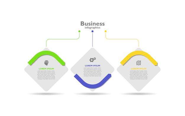 Business infographic template design three step