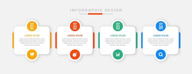 Business Infographic template design vector with 4 steps or options