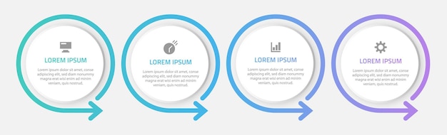 Business Infographic template design vector with 4 steps or options