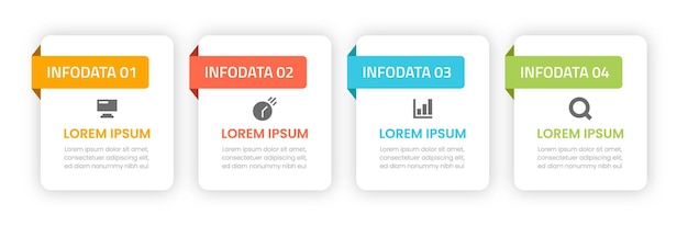 Business Infographic template design with 4 options or steps