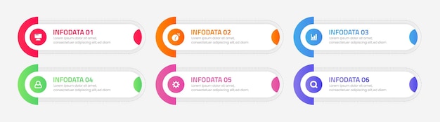 Business Infographic template design with 6 options or steps