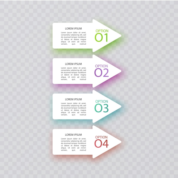 Business Infographic template Design with numbers 4 options or steps template design