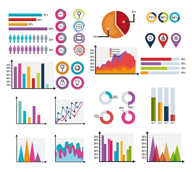 business infographic template icons