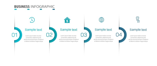 Business infographic template with 4 options