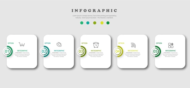 Business infographic template with 5 option