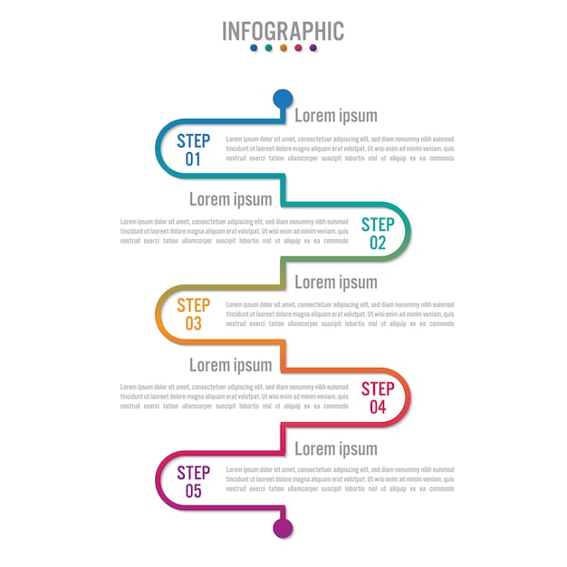 Business infographic template with 5 options