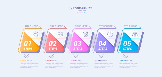 Business infographic template with five steps